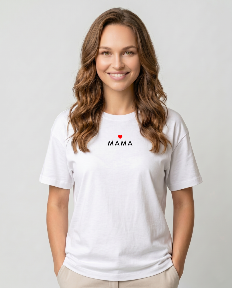 Marškinėliai su užrašu MAMA – dovana gimtadieniui
