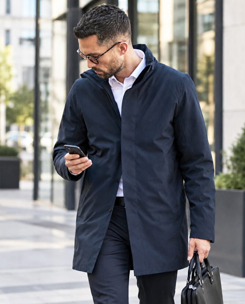 vyriška parka striukė nuo vėjo ir lietaus Tee Jays – ilga, su DuPont™ šiluminiu pamušalu